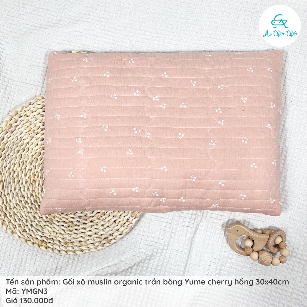 Gối Xô Muslin Organic Trần Bông YuMe Kích Thước 30*40cm ( Hàng Cao Cấp Trần Bông)