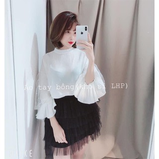 Áo bánh bèo, tay bồng tiểu thư - kèm ảnh video thật