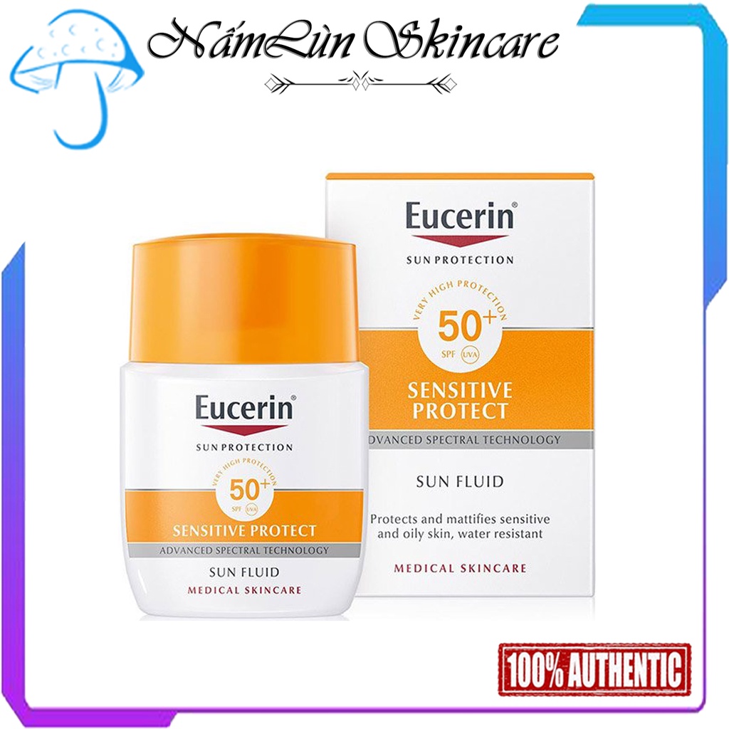 Kem chống nắng Eucerin Oil Control  Dry Touch cho da dầu mụn, Kem Chống Nắng Eucerin Sun Fluid Cho Da Thường Da Hỗn Hợp