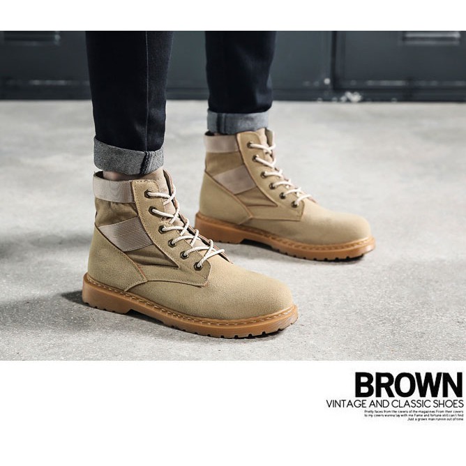 GIẦY đẹp Giày boot nam cổ cao đế cao su thân da shop ĐỊCH ĐỊCH DD484 chuyên giày sneaker giá tốt 2020 : hot