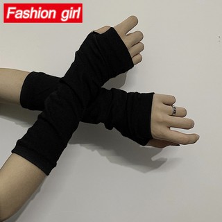 Găng Tay Chống Nắng Hở Ngón Màu Đen Thời Trang Dễ Phối Đồ