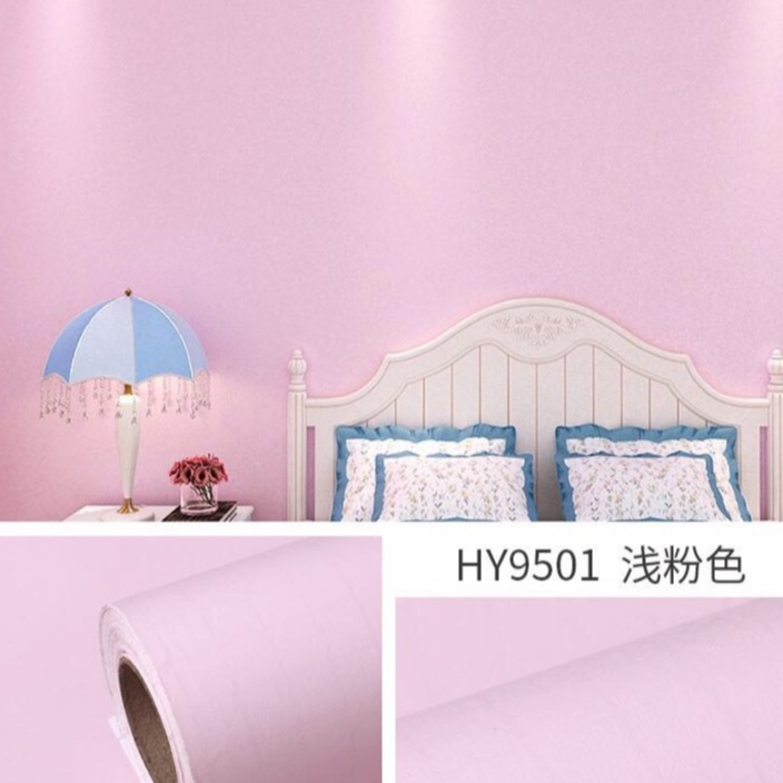 10m giấy dán tường sẵn keo màu hồng nhạt (10m x 45cm / cuôn) | BigBuy360 - bigbuy360.vn