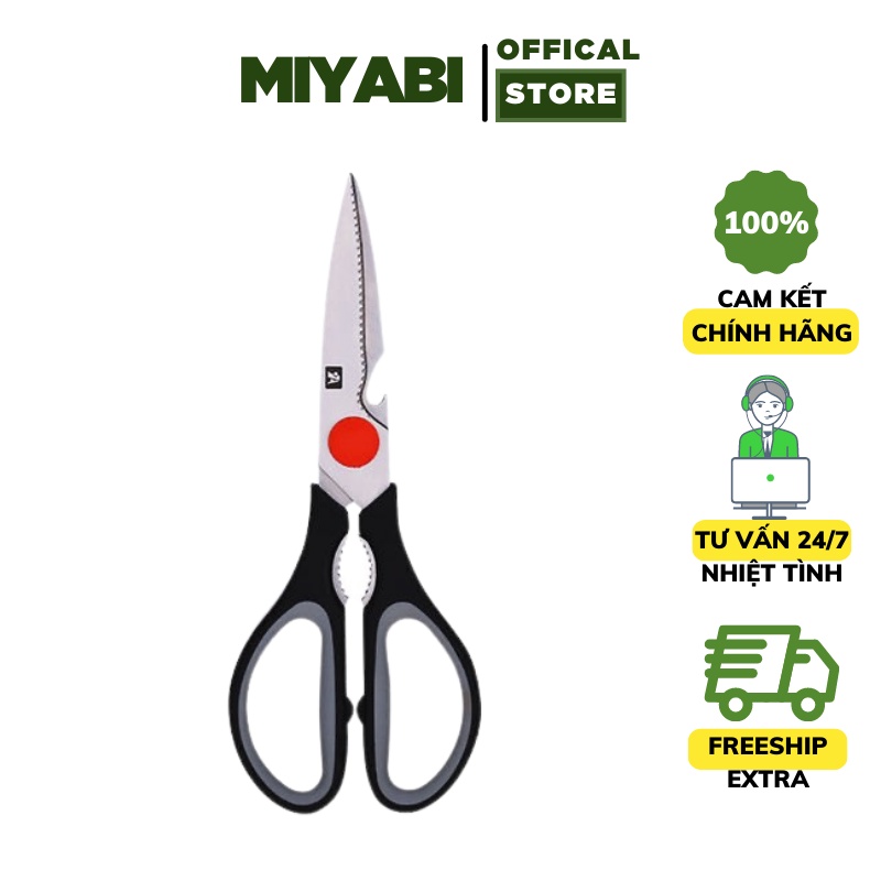 Kéo nhà bếp cắt gà Deli 210mm cao cấp -  màu Đen - kéo cắt gà và thực phẩm nhà bếp - MIYABI STORE