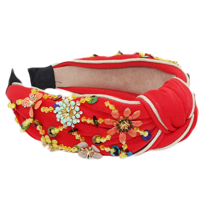 Băng Đô Cài Tóc Đính Hạt Kim Sa Phong Cách Boho Cho Nữ