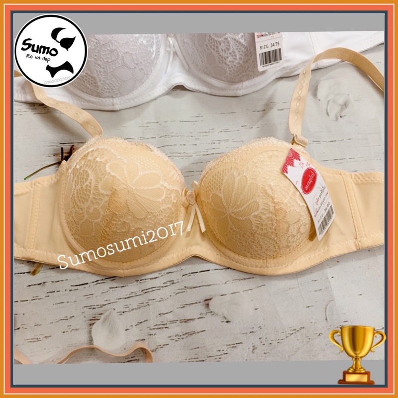 Áo lót nữ ren mềm, mút mỏng, có gọng định hình nâng ngực, kiểu quả tròn ngang, phom quả nhỏ. Sumo 6658 | BigBuy360 - bigbuy360.vn