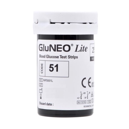 Máy Đo Đường Huyết GluNEO Lite - Tặng kèm 25 que thử đường huyết, 25 kim chích máu (Hàn Quốc)