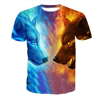 Áo Thun Nam Nữ 3D 2 Con Sói Độc Lạ - Hot Nhất 2019