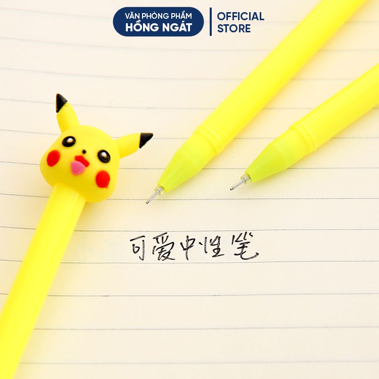 Bút bi cute pikachu, bút bi nước mực gel đen ngòi 0.5mm nhiều màu dễ thương đồ dùng học tập văn phòng phẩm B28