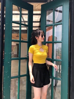 Quần short nữ gập gấu
