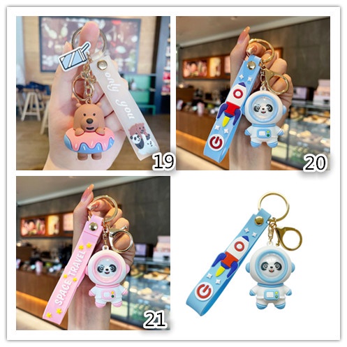 Móc Khóa Gắn Búp Bê Tạo Hình Gấu Thỏ Phi Hành Gia Hoạt Hình Sáng Tạo Thời Trang unisex