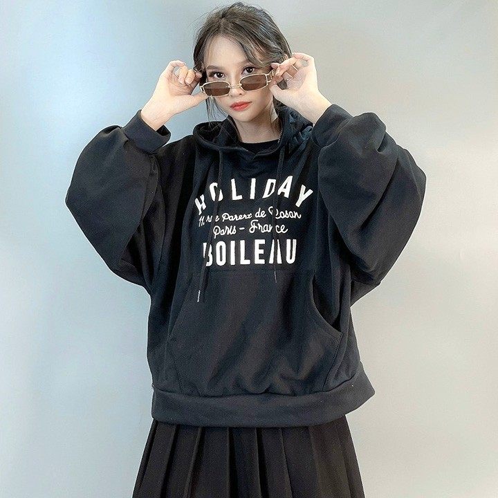 ÁO HOODIE - ÁO KHOÁC NỈ NGOẠI Form Dơi Tay Phồng Holiday Boileau (HD2530 - Kèm Ảnh Thật) | BigBuy360 - bigbuy360.vn