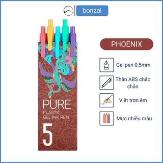 Bộ 5 bút gel KACO PURE Phượng Hoàng 