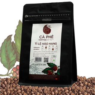 Cà phê dạng hạt nguyên chất 100% hảo hạng - 70% robusta + 30% arabica - light coffee - gói 100g - 200g -250g- 500g
