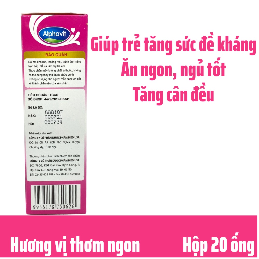 ALPHAVIT ĂN NGON giúp bé ăn ngon ngủ tốt ,bé thông minh ,tăng cường miễn dịch cho bé