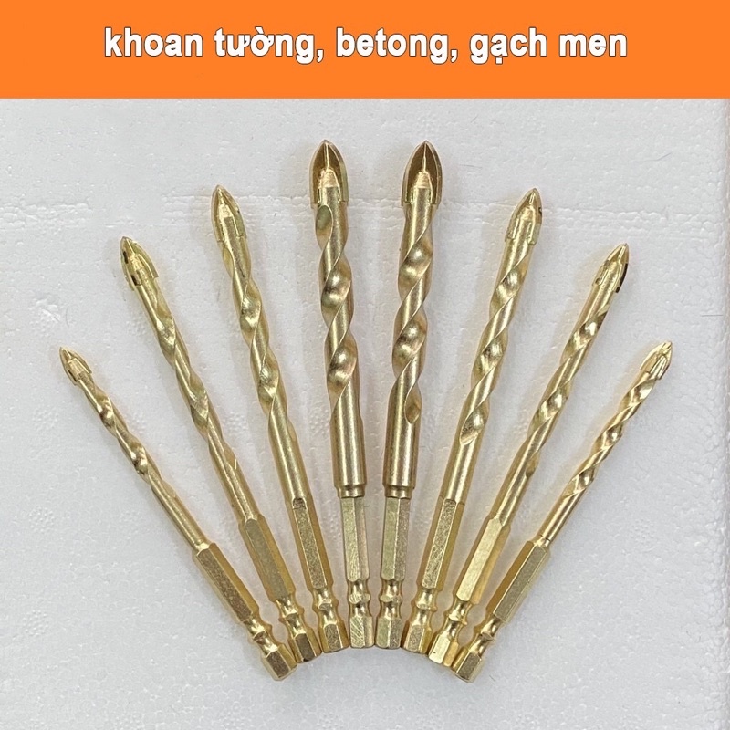 Mũi Khoan Đa Năng 4 Cạnh Chân Lục Giác, Khoan Tường, Kính, Thuỷ Tinh, Gạch Men, Nhôm, Gỗ