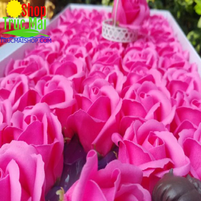Đầu bông hoa hồng nhân tạo giống thật 99%