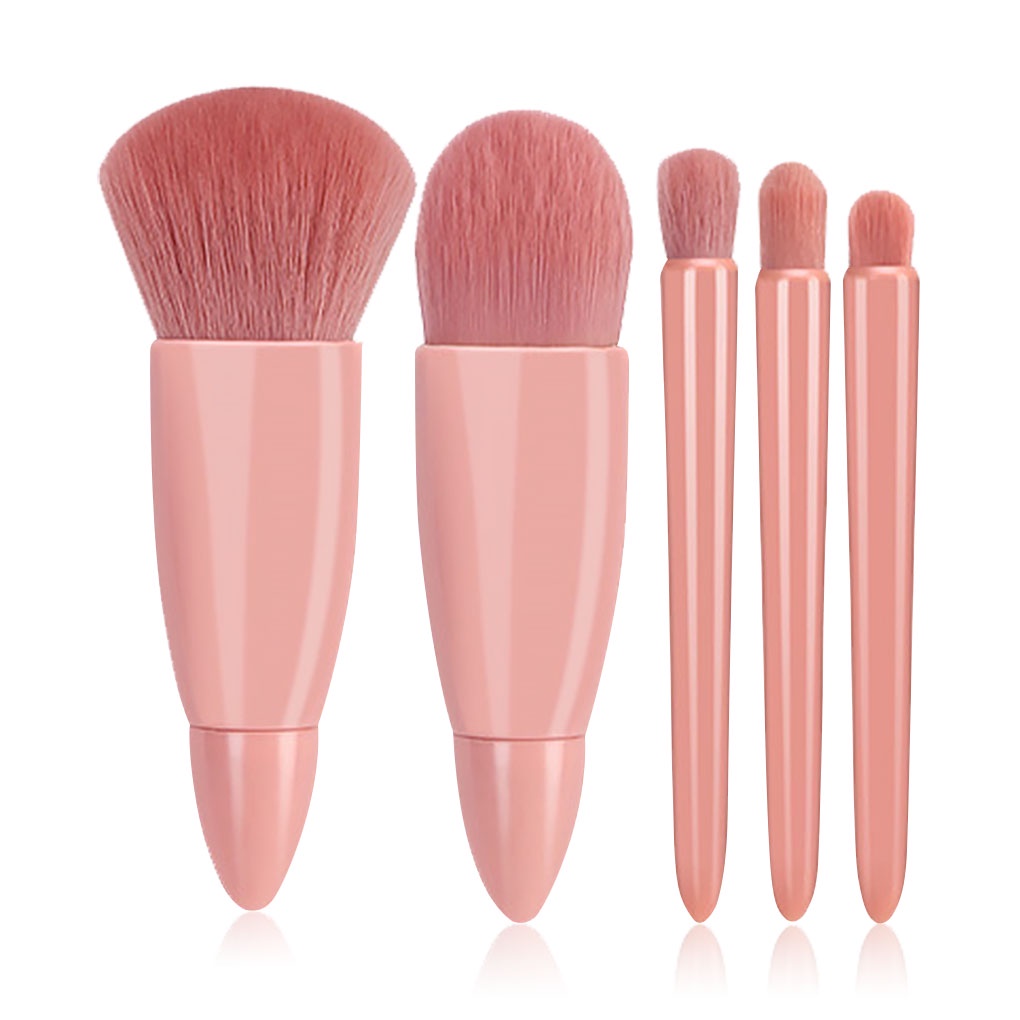 [Hàng mới về] 5 Cọ trang điểm thích hợp người mới bắt đầu sử dụng tay cầm nhựa kèm gương