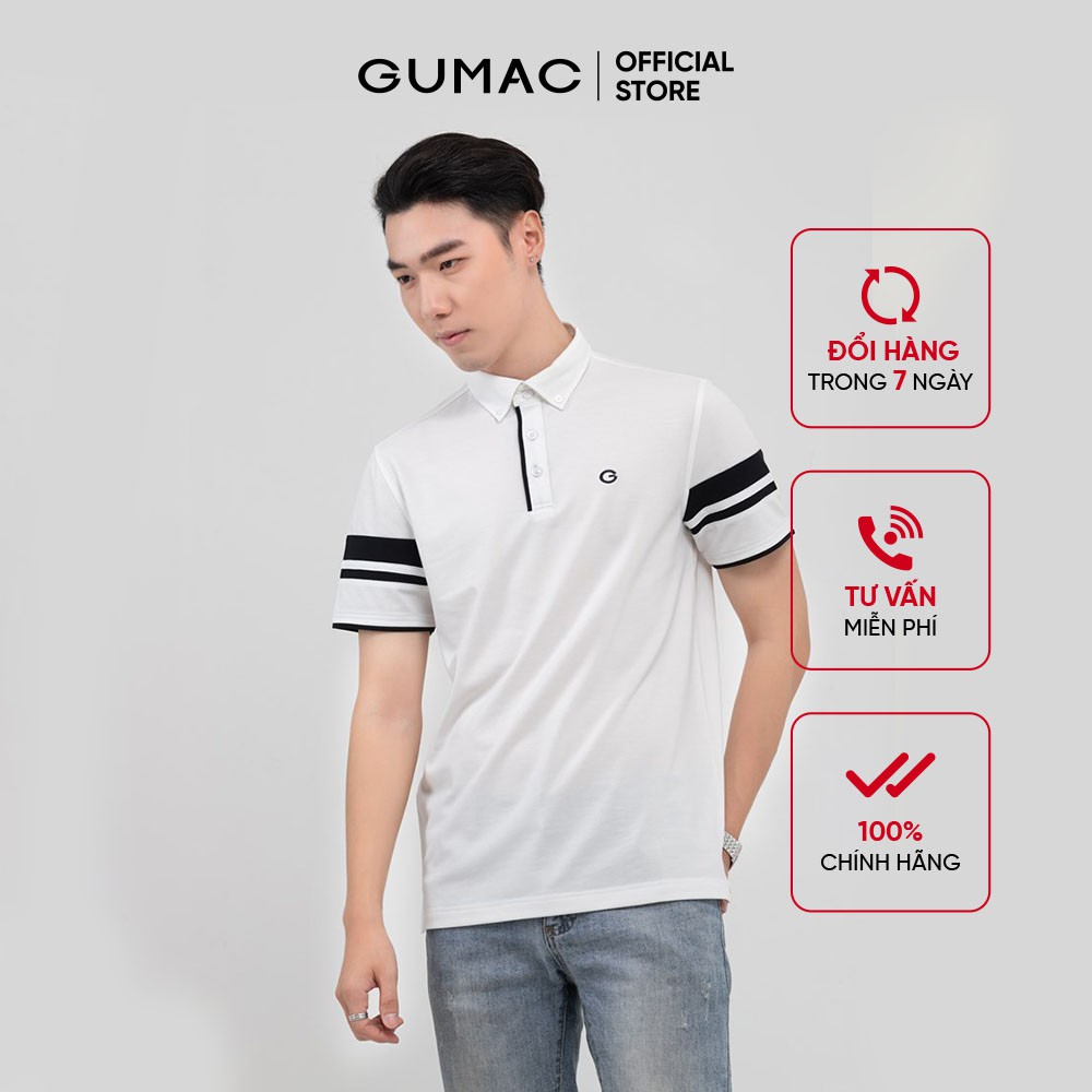 [Mã WABRGD12 giảm 10% đơn 250K] Áo polo nam cá tính tay phối màu GUMAC nhiều màu ATNB397 | BigBuy360 - bigbuy360.vn