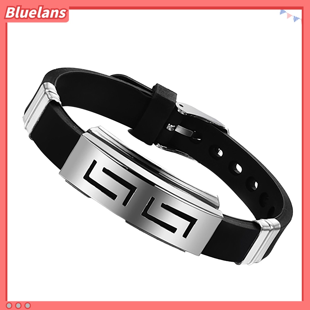 Vòng Tay Cao Su Phối Thép Không Gỉ Thời Trang Cho Nam