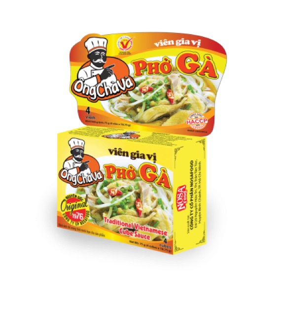 Log 12 hộp gia vị phở Gà 4 viên/1 hộp 75gr