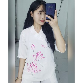 Đồ lam đi chùa - Mẫu tim bầu chất đũi