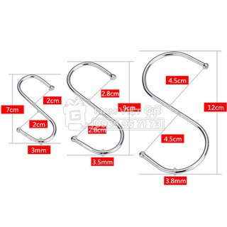 Móc Chữ S Treo Đồ Tiện Lợi INOX410 3 Kích Cỡ