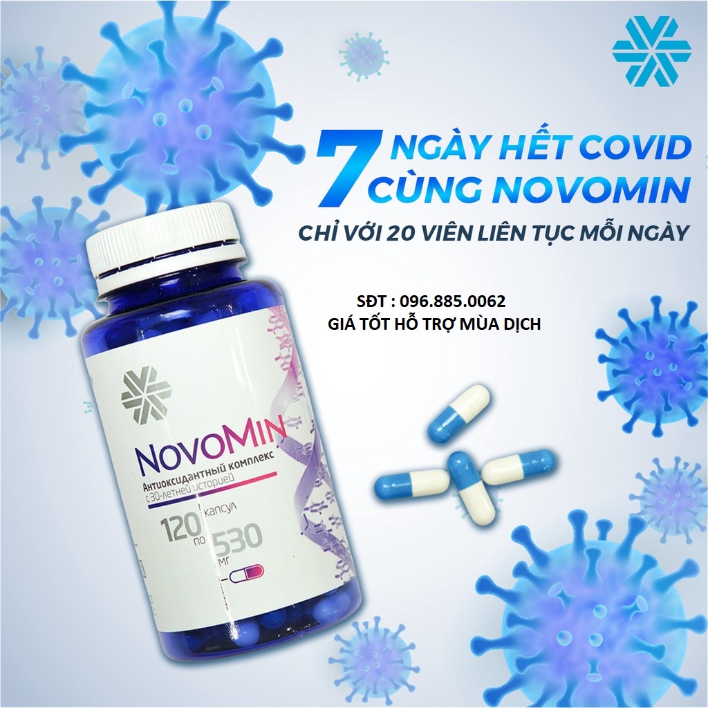 - Novomin - Siberian Wellness - Viên uống chống oxy hóa, phục hồi tế bào khỏe mạnh - Hộp 120 viên