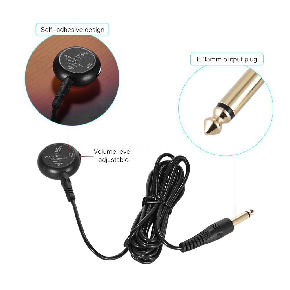 Bộ chuyển đổi tiếp xúc micro Adeline AD-35 Mini Piezo với dây cáp đầu ra 6.35mm 3m cho đàn guitar thùng/violin/ukulele