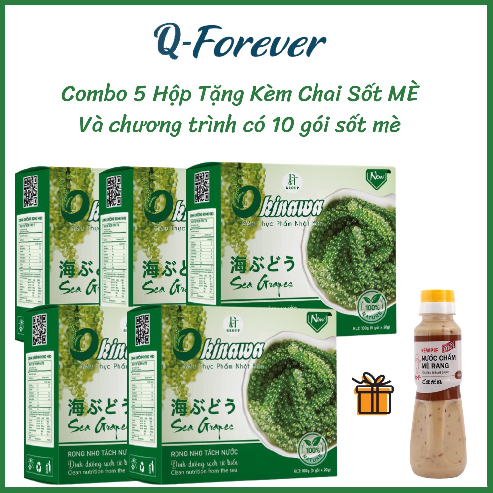 [Freeship+Tặng sốt]Rong Nho tách nước chính hãng OKINAWA  Hộp 100g(5 gói). Q-FOREVER .Rong Ngon-Giòn-Mát-Ko Tanh -Ko mặn