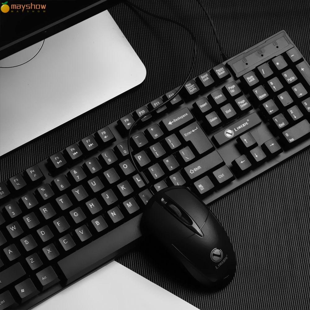 Bộ bàn phím có dây yên tĩnh và chuột nhạy để bàn thiết kế công thái học cổng cắm USB bền bỉ cho gia đình/ văn phòng