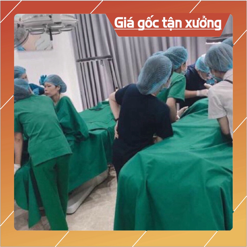 Ga trải giường Bệnh Viện, Nối mi, thẩm mỹ viện, Spa, phủ ghế  màu XANH LÁ CÂY chất liệu Kaki dày kháng khuẩn.