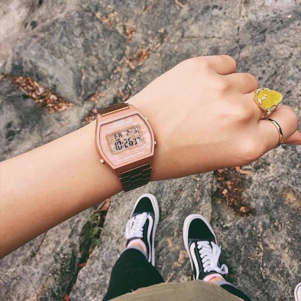 Đồng hồ casio nữ B640WC-5A Rosegold chính hãng