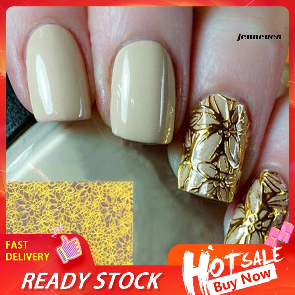 [Hàng mới về] Tờ dán móng hình bông hoa nổi 3D trang trí thời trang