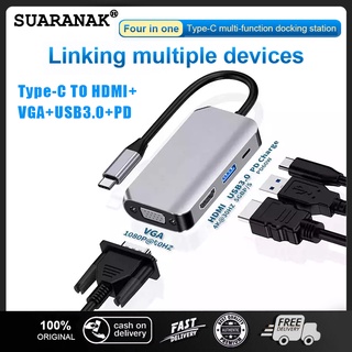 Bộ chuyển đổi hub vga usb c sang hdmi usb 3.0 cho macbook pro type c 3.1
