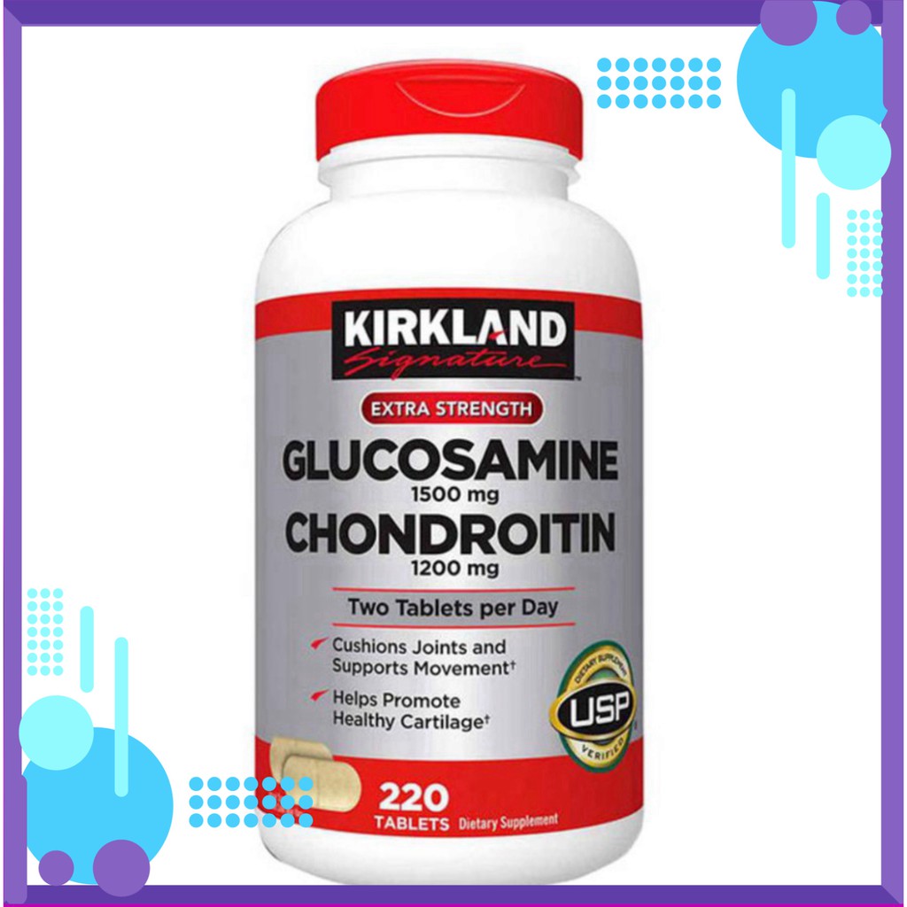 GIÁ RẺ NÀO BÀ CON [ Chính Hãng ] Viên Uống Bổ Sụn Khớp Của Mỹ Kirkland Glucosamine 1500mg Chondroitin 1200mg 220 Viên GI