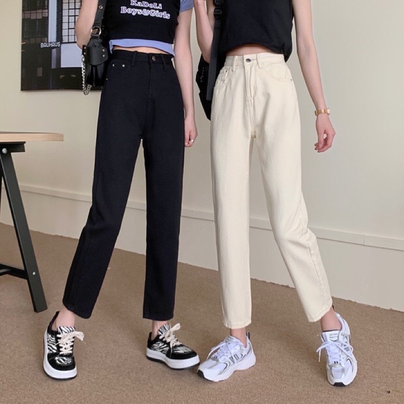 Quần Jeans Trắng ống đứng trẻ trung, chất siêu đẹp hàng Quảng Châu - Nàng Closet