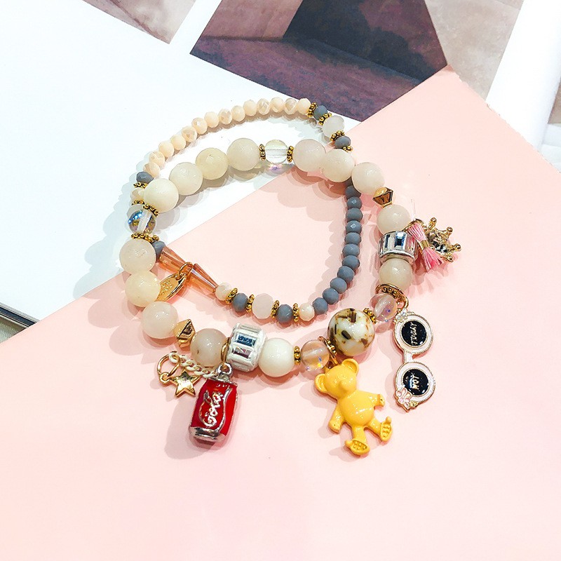 Vòng Tay Handmade Đính Đá Mã Não Hình Chai Nước Ngọt Phong Cách Bohemian