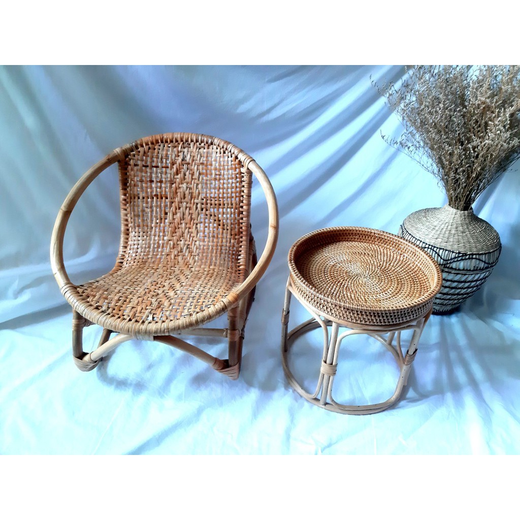 Ghế mây  thư giãn  trẻ em dành cho studio, có ảnh thật dành cho bé từ 1 đến 6 tuổi kích thước rộng 35 cm cao 49 cm | BigBuy360 - bigbuy360.vn