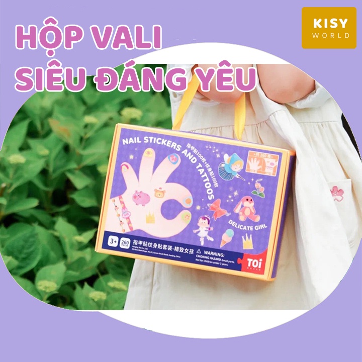 Set Hình Xăm và Dán Móng Tay chính hãng TOI, JAR MELO phù hợp cho bé từ 3 tuổi+