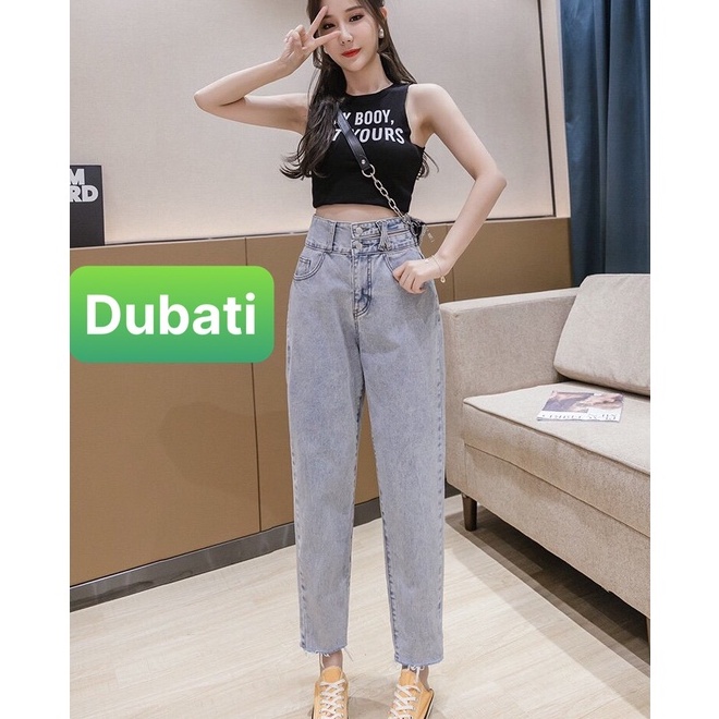 QUẦN BAGGY NỮ JEAN CO GIÃN 2 CÚC EO BẢN TO KIỂU CHÉO LƯNG CAO NÂNG MÔNG SÀNH ĐIỆU- DB 287- DUBATI FASHION