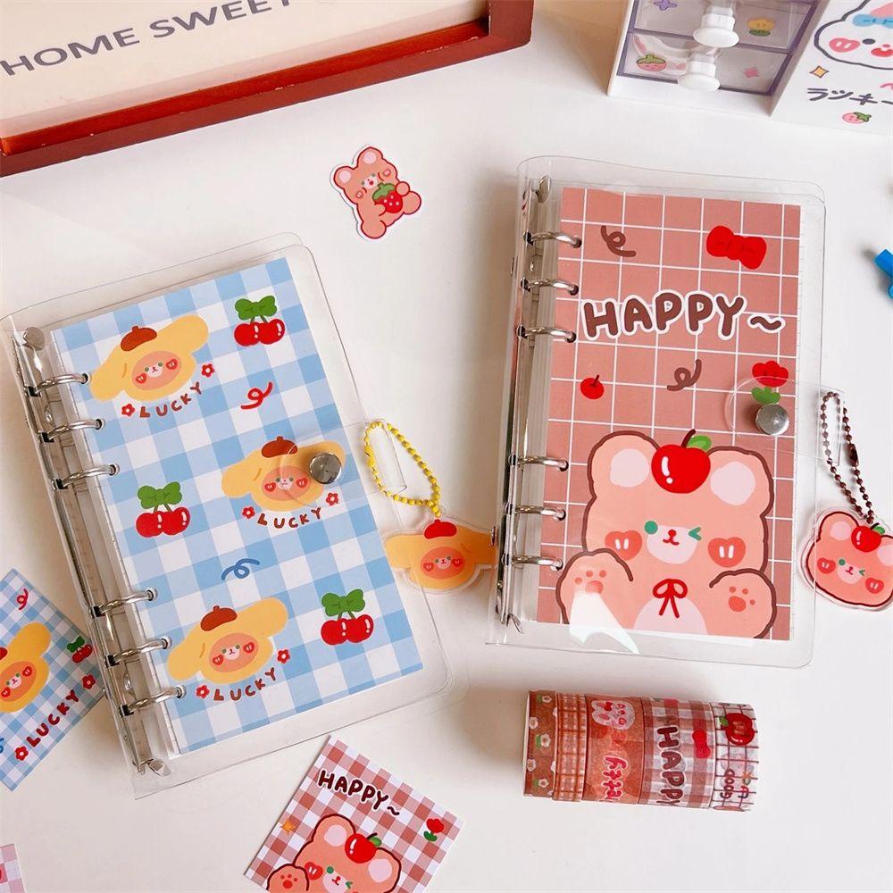 PEWANY Sổ Ghi Chú 6 Vòng Khổ A6 Họa Tiết Thỏ Dễ Thương Kèm Móc Treo Tiện Dụng