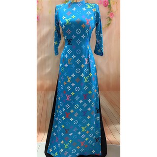 BỘ Áo dài LỤA SỚ GỖ may sẵn kèm quần- CÒN SIZE 35/M & 40(2XL)