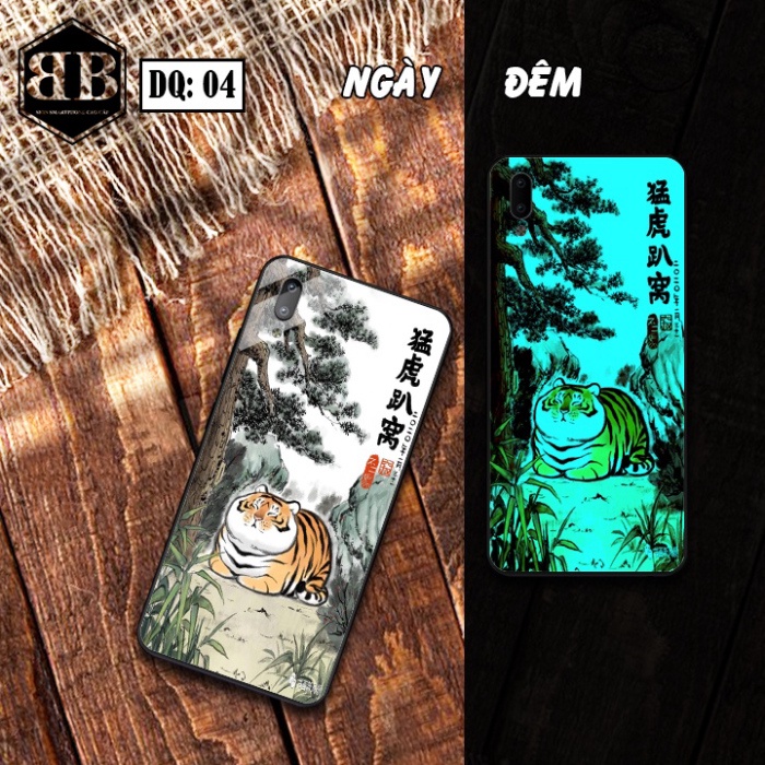 Ốp lưng kính Dạ Quang Vivo Y1S / Y93  / Y91C / Y93S phát sáng trong đêm in hình thời trang