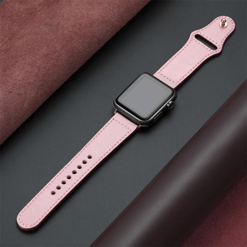 Genuine Leather Loop Strap for Apple Watch Band 42mm 44mm iWatch 5/4/3/2/1 Correa Replacement Bracelet