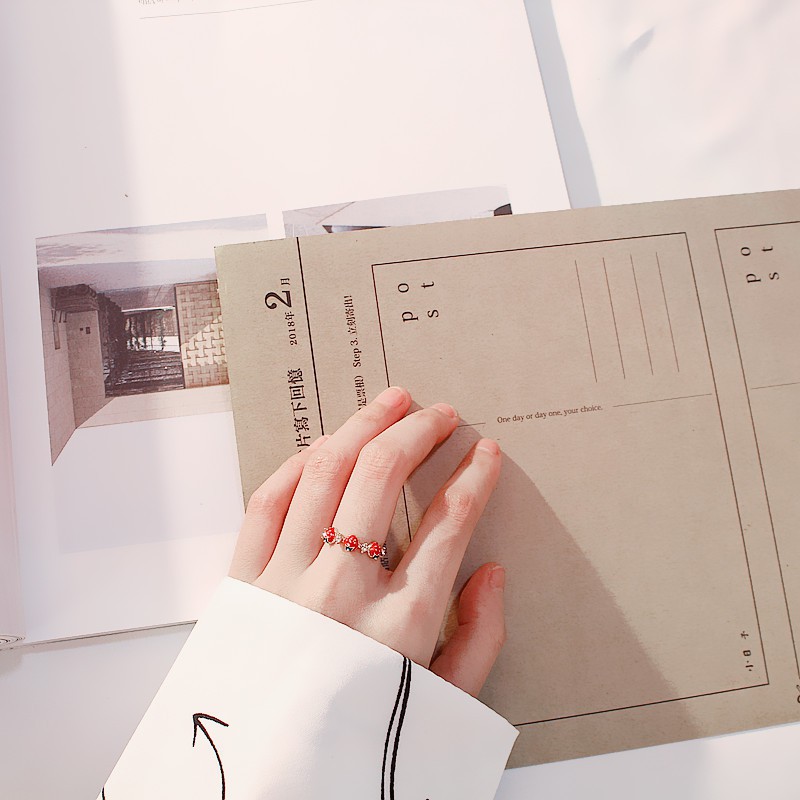 Nhẫn Hở Hình Quả Dâu Tây Đính Đá Thời Trang Cho Nữ