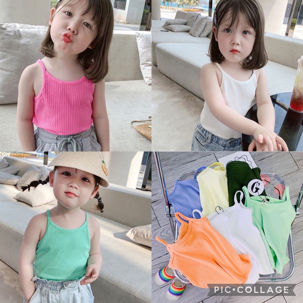 Lyvyshop - (Hàng chính phẩm) Áo dây thun gân cotton 4 chiều siêu dễ thương cho bé từ 08-24kg