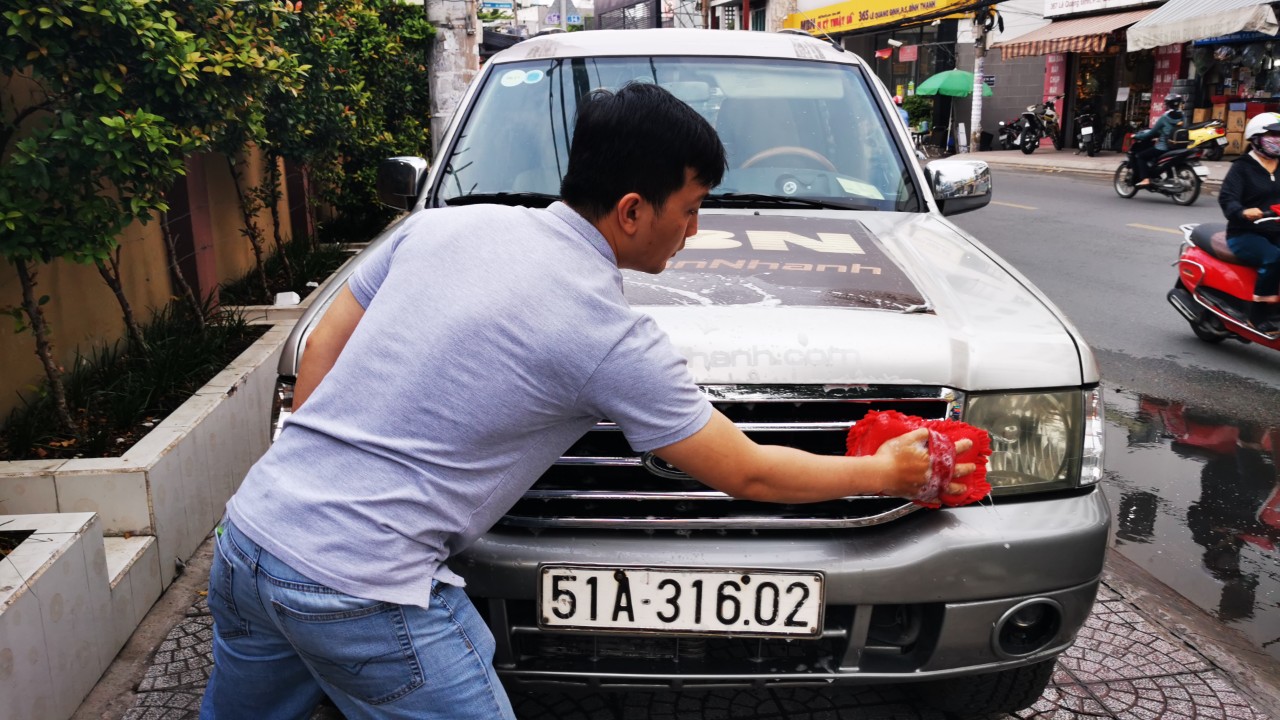 Bao Tay Bọt Biển 2 Trong 1 Rửa Xe Chuyên Dụng Hàng Loại 1