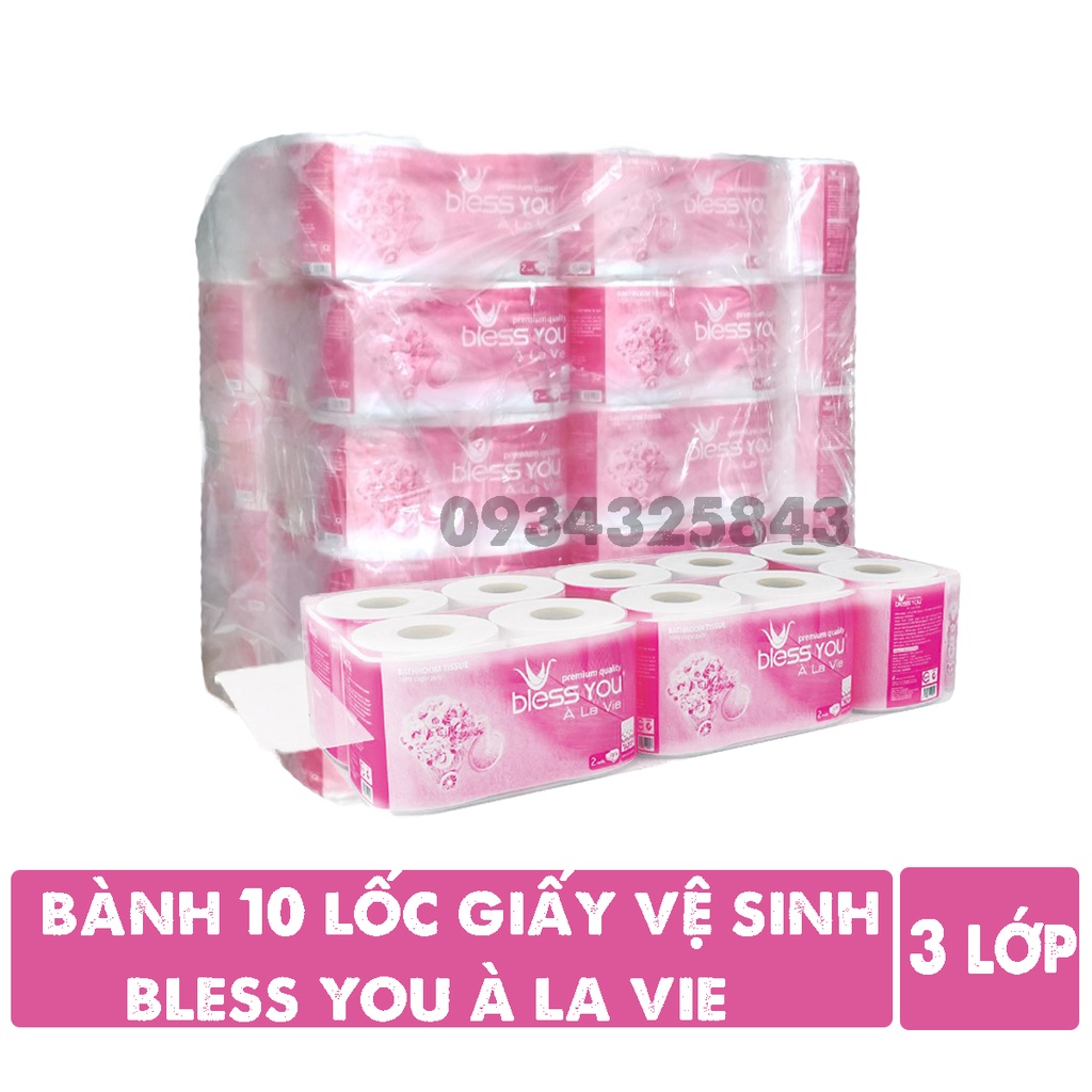 [Giá sỉ] Bành 10 lốc giấy vệ sinh Bless you À La Vie có lõi