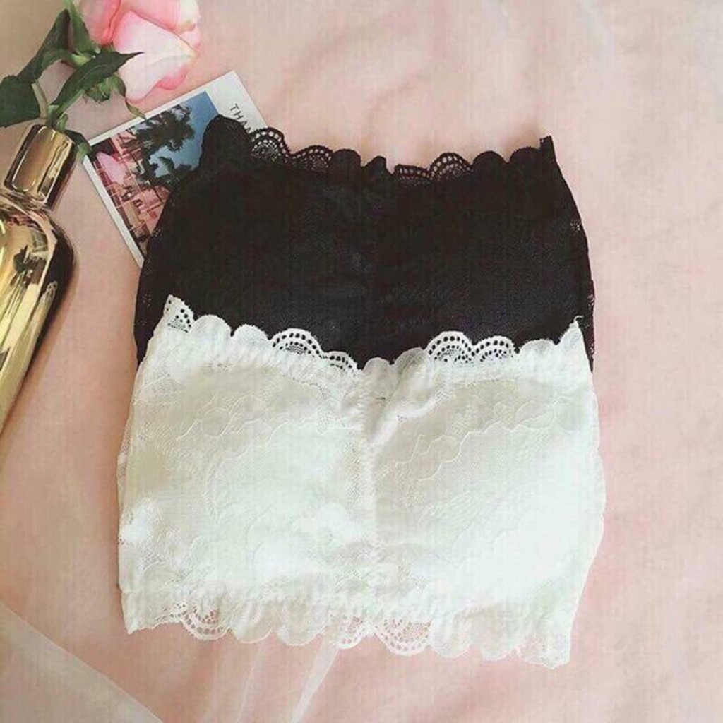 Áo Bra Ren Cúp Ngang Không Dây Có Lót Ngực YUKI STORE 088