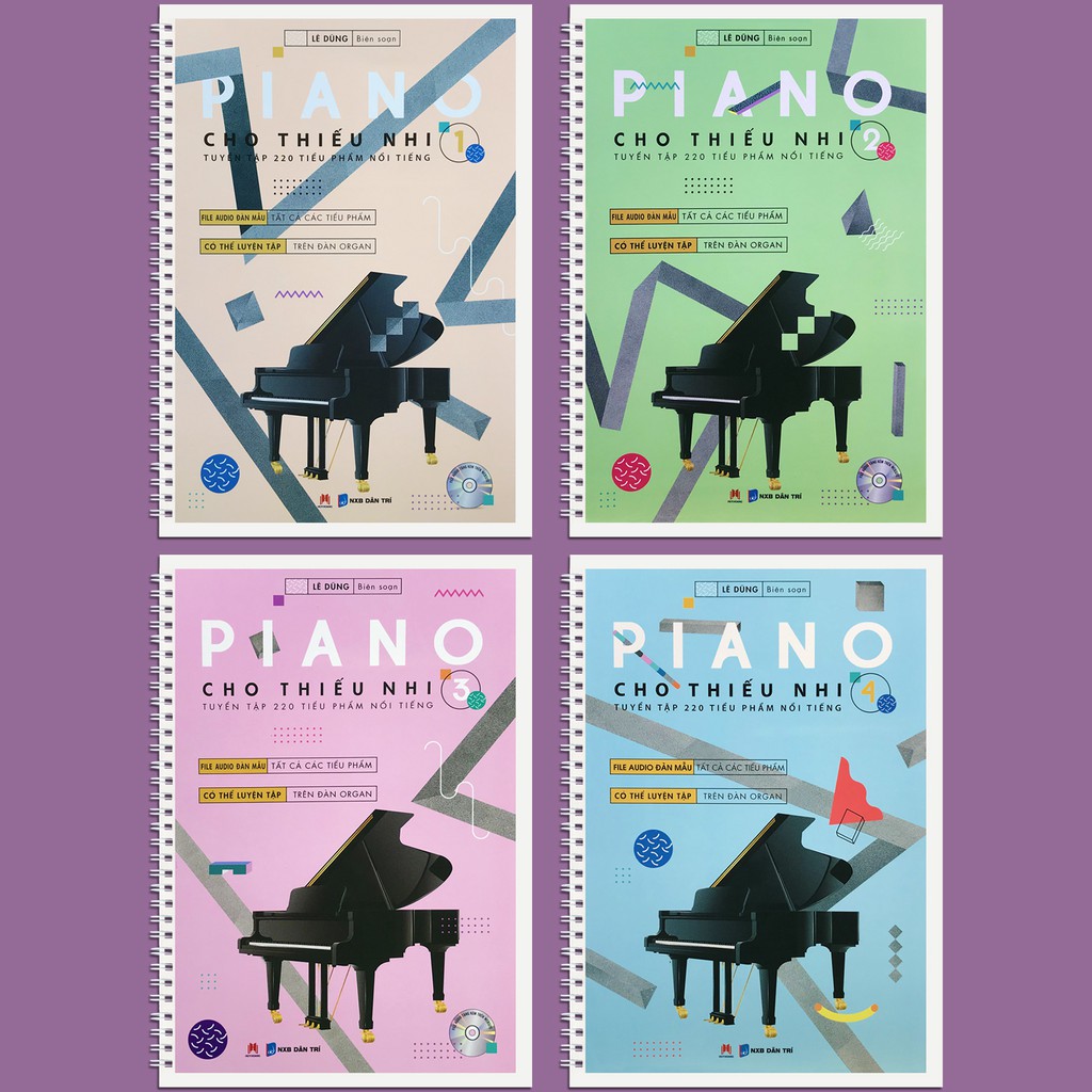 Sách - Piano Cho Thiếu Nhi - Tuyển Tập 220 Tiểu Phẩm Nổi Tiếng (Bộ 4 quyển, lẻ tùy chọn: Phần 1, 2, 3, 4)